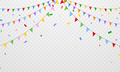 flag confetti party Colorful celebration background.