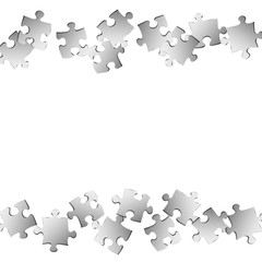 Game enigma jigsaw puzzle metallic silver parts 