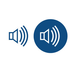 Sound volume. For computers and mobile devices. Option in a circle and without it. Vector blue icons.