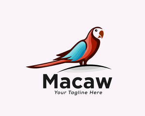 Black and blue color parrot at earth logo design inspiration © ShiipArts