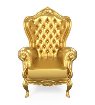 Golden Throne Chair Isolated