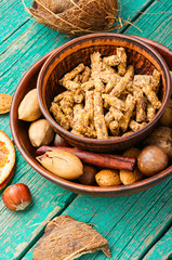 Granola and mixed nuts