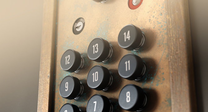 Retro Elevator Control Panel