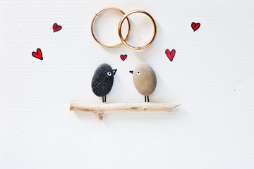 CARTOLINA PER AUGURI DI MATRIMONIO CON ANELLI FEDI