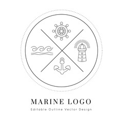 Nautical Vector Icon.Editable outline