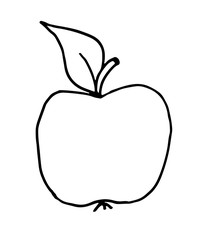 apple vector hand drawn illustration isolated on white background