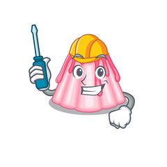 Obraz premium cartoon character style strawberry jelly working as an automotive