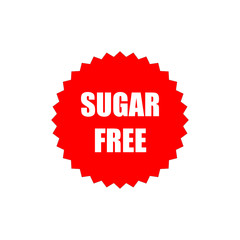 Sugar free icon, sticker, label. Vector for healthy food.