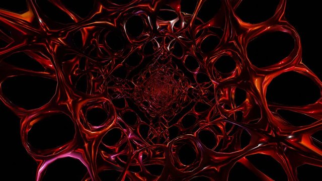 dmt tunnel, Complex rotating and morphing tunnel loop with symmetrical patterns. Seamless looping tunnel background.