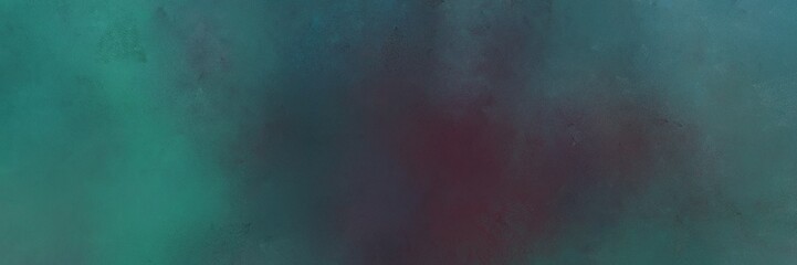 dark slate gray and teal blue colored vintage abstract painted background with space for text or image. can be used as horizontal background graphic