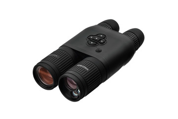 Modern binoculars isolate on white back. Surveillance device. Device for viewing at a distance.
