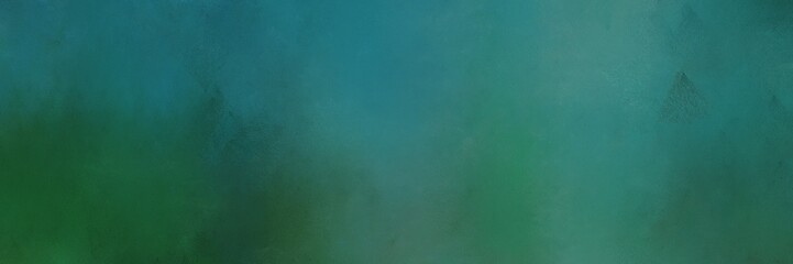 vintage abstract painted background with teal blue, sea green and dark slate gray colors and space for text or image. can be used as header or banner