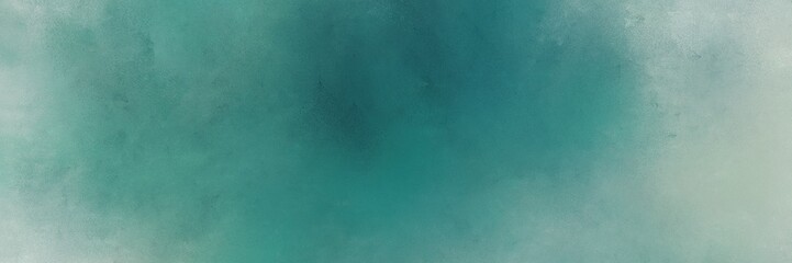 teal blue, ash gray and dark sea green colored vintage abstract painted background with space for text or image. can be used as header or banner
