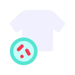 virus transmission related t shirt with germs or virus vector in flat design,