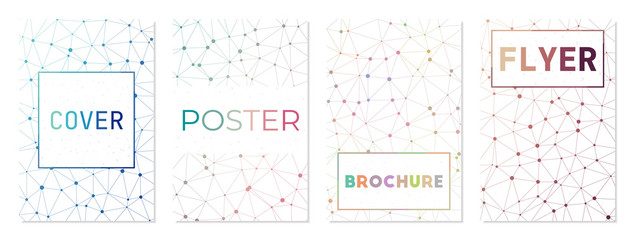 Flyer template, brochure background. Can be used as cover, banner, flyer, poster, business card, brochure. Amazing geometric background collection. Powerful vector illustration.