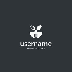 restaurant logo template design consist of fork and spoon icon