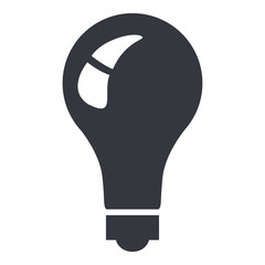 Vector Single Basic Silhouette Black Icon - Lightbulb
