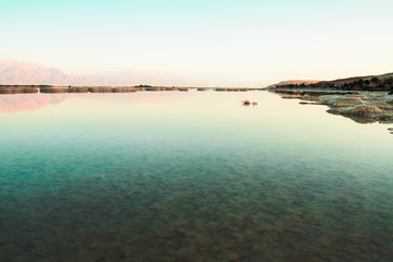 panoramic view of the dead sea and beach