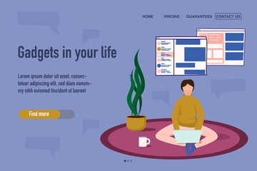 People With Gadgets Page Design