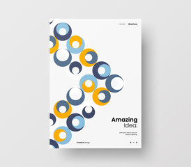 Amazing business presentation vector A4 vertical orientation front page mock up. Modern corporate report cover abstract geometric illustration design layout. Company identity brochure template.