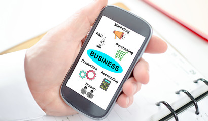Business structure concept on a smartphone