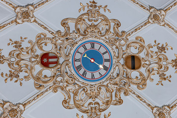 Deckenuhr im Benediktinerkloster, Mariastein, Solothurn, Schweiz