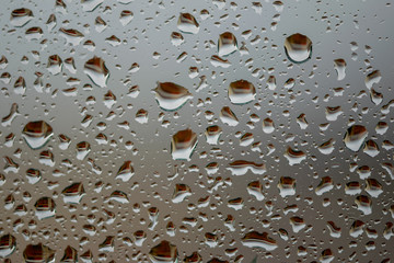 Drops of rain water on my window in Spain
