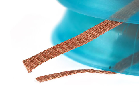 The solder wick or desoldering braid is used to remove excess solder from printed circuit boards   