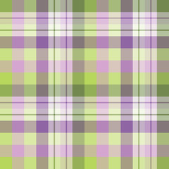 Seamless pattern in fine light and dark green and violet colors for plaid, fabric, textile, clothes, tablecloth and other things. Vector image.