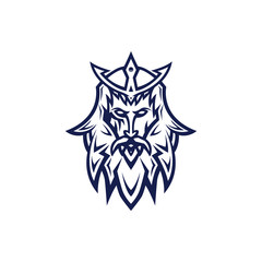Poseidon Esport Logo Template. Vector illustration