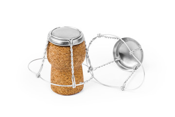 Cork from champagne wine and muselets