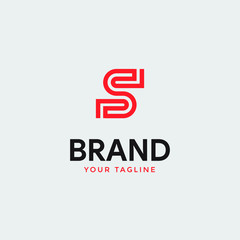 minimalist abstract letter s logo template design editable
