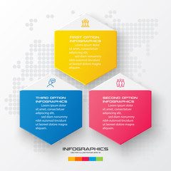 Vector illustration with 3 options,Template for graphs and diagrams,Hexagon infographic.