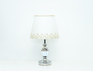 White colour Table lamp on white background_table