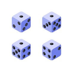 Set of isometric game dice. 