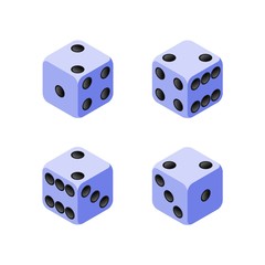Set of isometric game dice. 