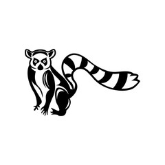 Lemur graphic icon. Lemur color sign (and black&white) isolated on white background. Lemur illustration.