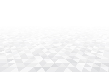 White and grey triangle perspective vector illustration. Abstract white mosaic background with triangular shapes.