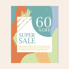 Sale all items banner template design, end of trendy special banner. Vector illustration