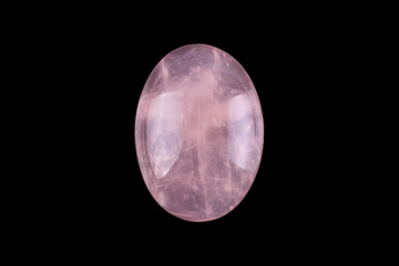 Cabochons made of natural stone on a black background