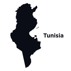 Map of Tunisia, Africa, isolated on white - vector
