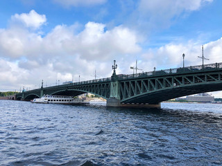 St. Petersburg, Russia: Trinity Bridge viewed from Neva river
