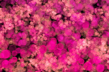 Abstract Blur Bokeh lights effect on pink colour, Black Background, Glitter, Defocused, Seamless polka dot pattern , Creative, Illustration design