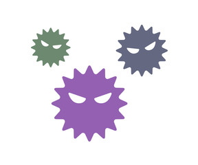 ウイルスのイラスト、アイコン、感染症、花粉、病気、風邪、ばい菌