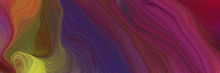 creative banner with old mauve, yellow green and sienna color. contemporary waves design