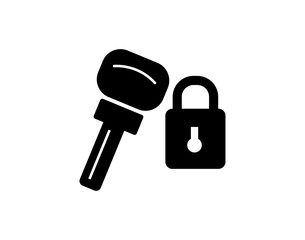 Key and padlock icon vector image