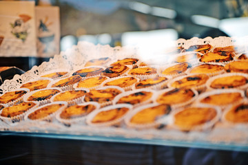 food in restaurant Portuguese cupcakes Pasteis de Nata