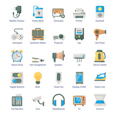 Pack Of Hardware Flat Icons 