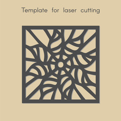 Template for laser cutting. Geometric pattern for cut. Vector illustration. Decorative stand.	