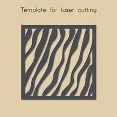 Template for laser cutting. Abstract pattern for cut. Vector illustration. Decorative stand.	